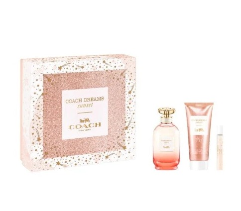 Coach Dreams Sunset 3-Piece Gift Set for Women: 3.0 oz EDP + 3.4 oz Body Lotion + 0.25 oz EDP 