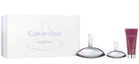 Calvin Klein Euphoria 3-Piece Gift Set for Women – 3.4 oz EDP, 1.0 oz EDP, 3.4 oz Body Lotion 