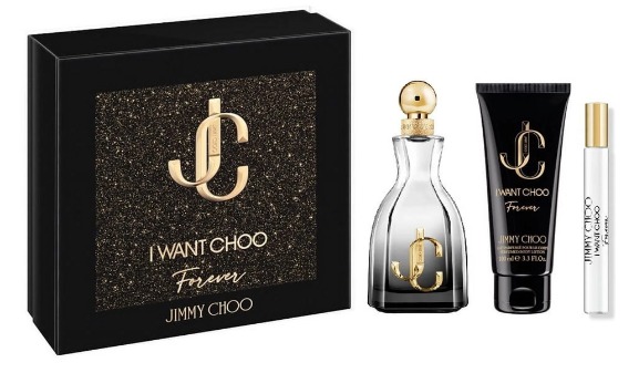 Jimmy Choo I Want Choo Forever 3PC Gift Set for Women: EDP Spray 3.4 oz, Body Lotion 3.4 oz, EDP Mini 0.25 oz