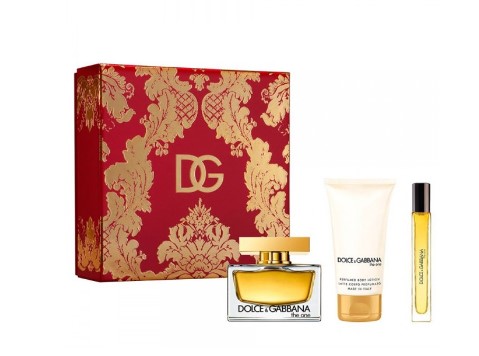 Dolce & Gabbana The One for Women 3-Piece Gift Set – 2.5 oz EDP Spray, 1.7 oz Body Lotion, 0.34 oz Travel Spray