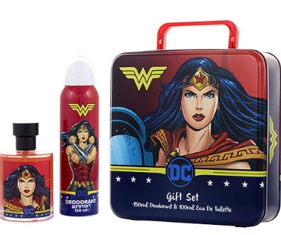 DC Comics Wonder Woman Gift Set for Kids 2 Pieces: 3.4 OZ EDT + 5.0 OZ Deodorant 