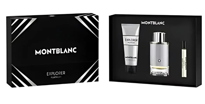 Mont Blanc Explorer Platinum Men's 3-Piece Set: 3.3 oz EDP Spray, 3.3 oz Shower Gel, and Mini EDP