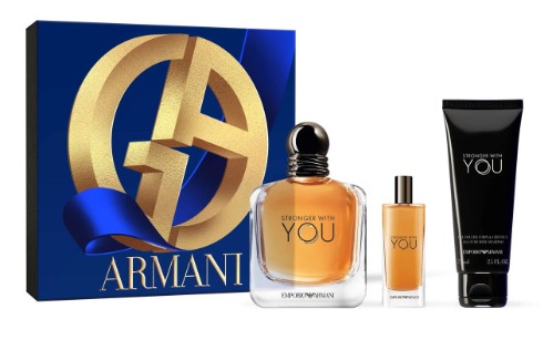 Emporio Armani Stronger With You 3-Piece Gift Set: 3.4oz Eau de Toilette, 0.5oz Travel Size, 2.5oz Shower Gel