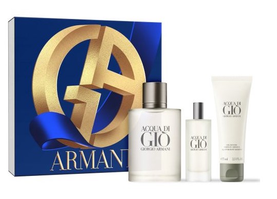 Giorgio Armani Men Acqua di Gio 3-Piece Gift Set: 3.4 oz EDT Spray + 0.5 oz EDT Spray + 2.5 oz Shower Gel 