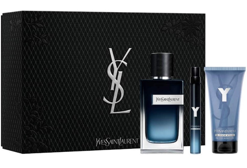 Yves Saint Laurent Men's Y 3-Piece Gift Set: 3.4 oz EDP (Refillable), 0.33 oz EDP, 3.3 oz Shower Gel 