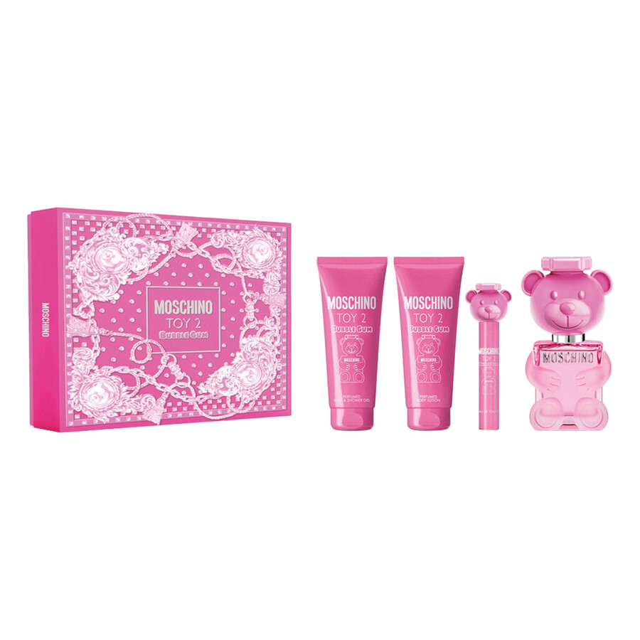 Moschino Toy 2 Bubble Gum Women’s 4-Piece Set | 3.4 oz EDT, 3.4 oz Body Lotion, 3.4 oz Shower Gel, 0.17 oz Mini EDT