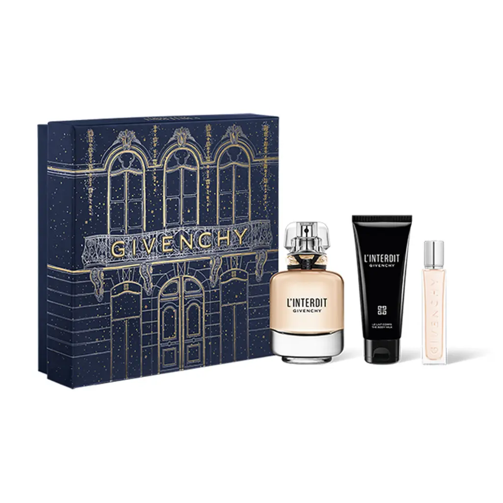 Givenchy L’Interdit Women's 3-Piece Gift Set | 2.7 oz EDP, 0.42 oz Travel Spray, 2.5 oz Body Milk