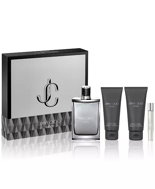 Jimmy Choo Man 3-Piece Gift Set | 3.3 oz EDT, 0.25 oz Travel Spray, 3.3 oz Shower Gel