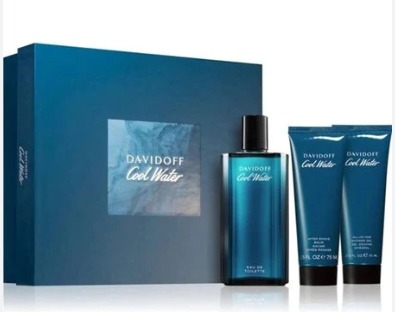 Cool Water Men's 3-Piece 4.2 Oz EDT Spray with 2.5 Oz After Shave Balm & 2.5Oz Shower Gel