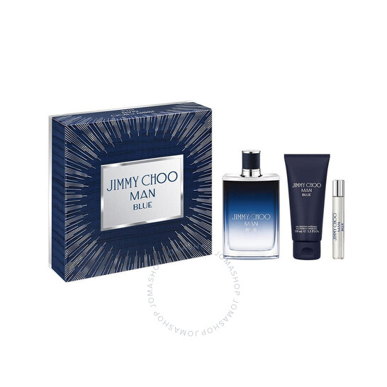 Jimmy Choo Man Blue 3-Piece Gift Set | 3.3 oz EDT, 0.25 oz Travel Spray, After Shave