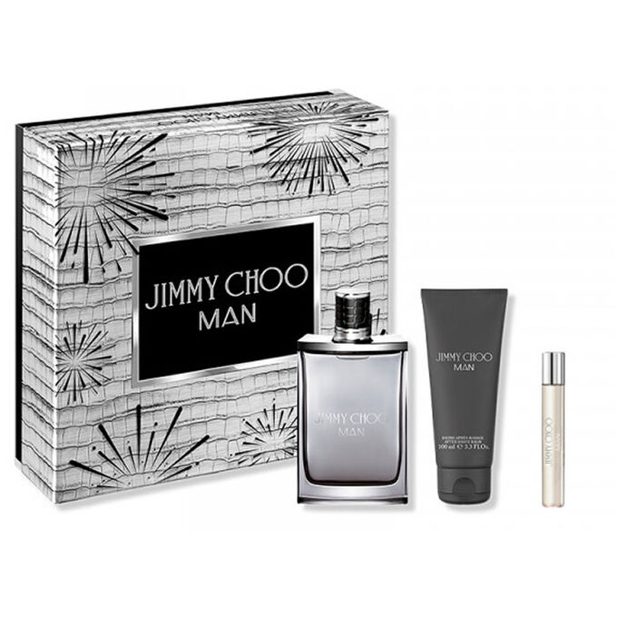 Jimmy Choo Man 3-Piece Set: 3.3 oz EDT, 0.25 oz EDT, and 3.3 oz Shower Gel