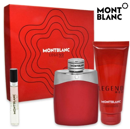 Mont Blanc Legend Red Men's 3-Piece Set: 3.4 oz EDP Spray, 3.4 oz Shower Gel, and 0.25 oz EDP Spray