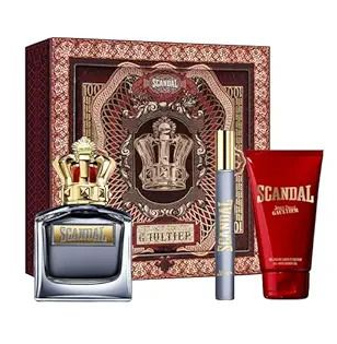 Jean Paul Gaultier Scandal edt 3.4 Oz + edt 0.34 Oz +Shower Gel 2.5 Oz men Set 