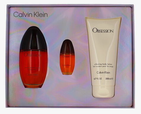 Calvin Klein Obsessesion edp 3.4 Oz + 6.7 Oz Body Lotion + .5 Oz Mini Women Set