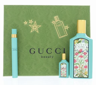 Gucci Flora Gorgeous Jasmine edp 3.4 Oz + edp 0.16 Oz + edp 0.33 Oz Women Set