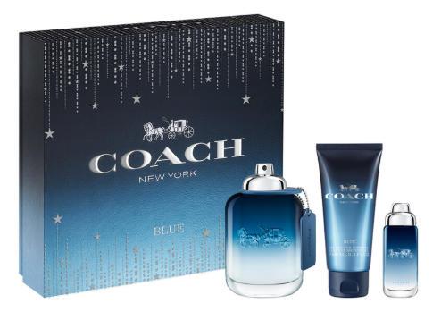 Coach Blue Men's 3-Piece Gift Set | 3.3 oz EDT, 0.5 oz Travel Spray, 3.3 oz Shower Gel