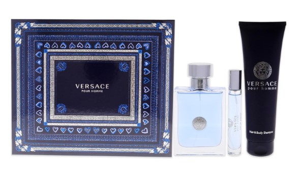 Versace Pour Homme Set for Men: 3-Piece Set - 3.4 Oz Edt & 0.34 Oz Edt with 5.1 Oz Shower Gel