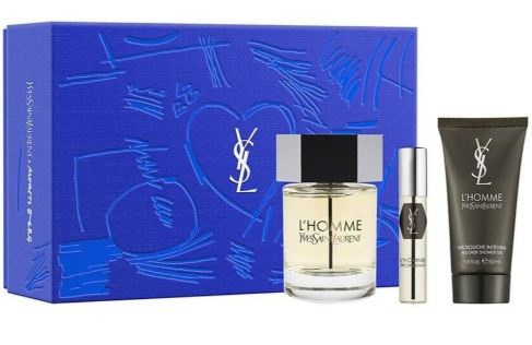 Yves Saint Laurent L'Homme for Men - 3 Piece Gift Set: 3.3oz EDT Spray & 1.6oz Shower Gel + Edt 0.33 Oa