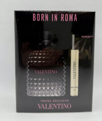 Valentino Born In Roma Men Set Spray Edt 3.4 Oz + Edt 0.33 Oz