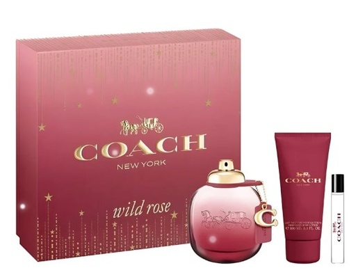 Coach Wild Rose Gift Set For Women 3 Pieces: 3 Oz EDP Spray, 0.25 Oz EDP Spray, 3.3 OZ Body Lotion