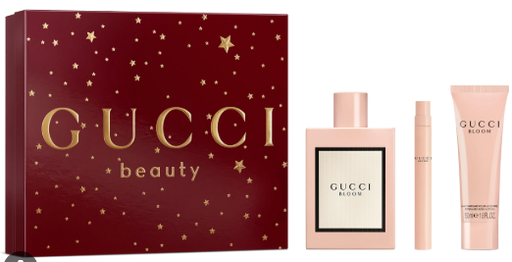 Gucci Bloom 3-Piece Gift Set for Women – 3.3 oz EDP Spray, 1.6 oz Body Lotion, 0.33 oz EDP 