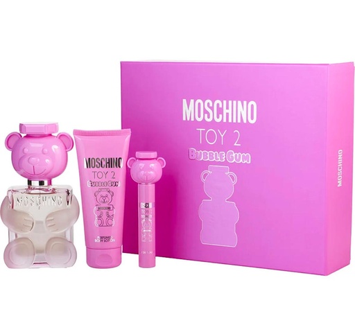 Moschino Toy 2 Bubble Gum 3-Piece Gift Set for Women – 3.4 oz EDT, 3.4 oz Body Lotion, Mini