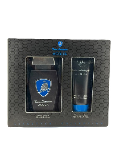 Tonino Lamborghini Aqua Gift Set for Men 2 Pieces: 2.5 OZ EDT + 3.4 OZ After Shave Balm 