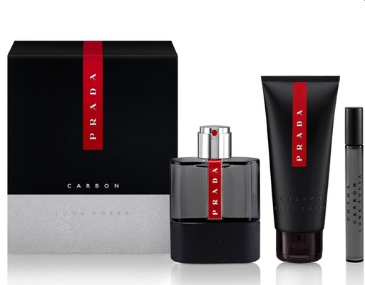 Prada Luna Rossa Ocean 3 Pcs Set for Men: 3.4oz Eau de Toilette with 3.4oz Shower Gel & 0.34oz Eau de Toilette Travel Spray. 