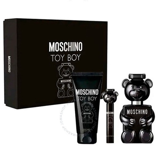 Moschino Toy Boy Men’s 3-Piece Gift Set | 3.4 oz EDP, 0.3 oz Travel Spray, 3.4 oz Perfumed Body Gel