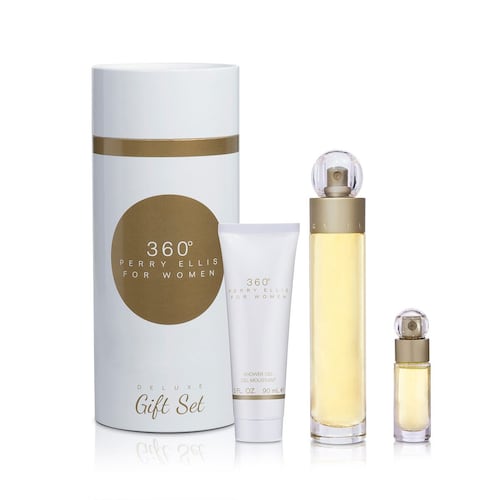 Perry Ellis 360 Women's 3-Piece Gift Set | 3.4 oz EDT, 3 oz Shower Gel, Mini 