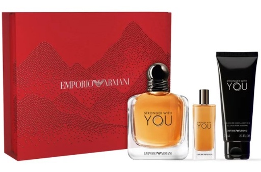 Giorgio Armani Men's Emporio Armani Stronger With You 3-Piece Gift Set: 3.3 oz EDT, 2.5 oz Shower Gel, 0.5 oz Travel Spray 