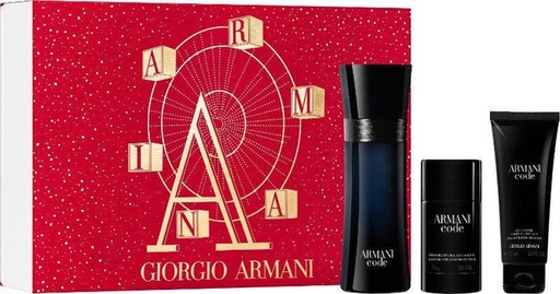 Armani Code Men's 3-Piece Gift Set | 4.2 oz EDT, 2.5 oz Body Wash, 2.6 oz Deodorant