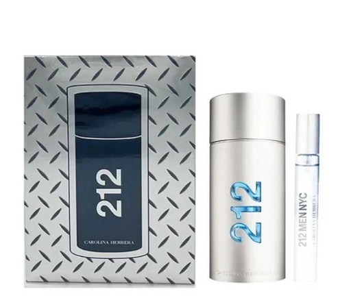 Carolina Herrera Men's 212 Gift Set 2 Pieces: 3.4oz EDT Spray, 0.34oz EDT