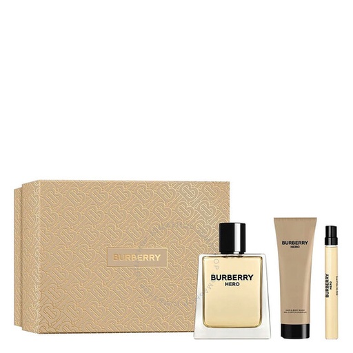 Burberry Men's 3-Piece Hero Gift Set: 3.4oz EDT Spray + 0.33oz EDT Spray + 2.5oz Body Wash