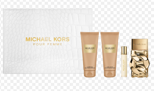 Michael Kors pour Femme Edp 3.4 Oz+0.34Oz mini+Body Lotion 3.4 Oz+Shower Gel 3.4 Oz Women Set