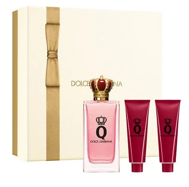 Dolce & Gabbana Queen 3-Piece Gift Set for Women – 3.4 oz EDP Spray + shower gel 1.7 oz + body lotion 1.7 oz